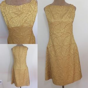 Vintage 1968 handmade Gold dress with lining